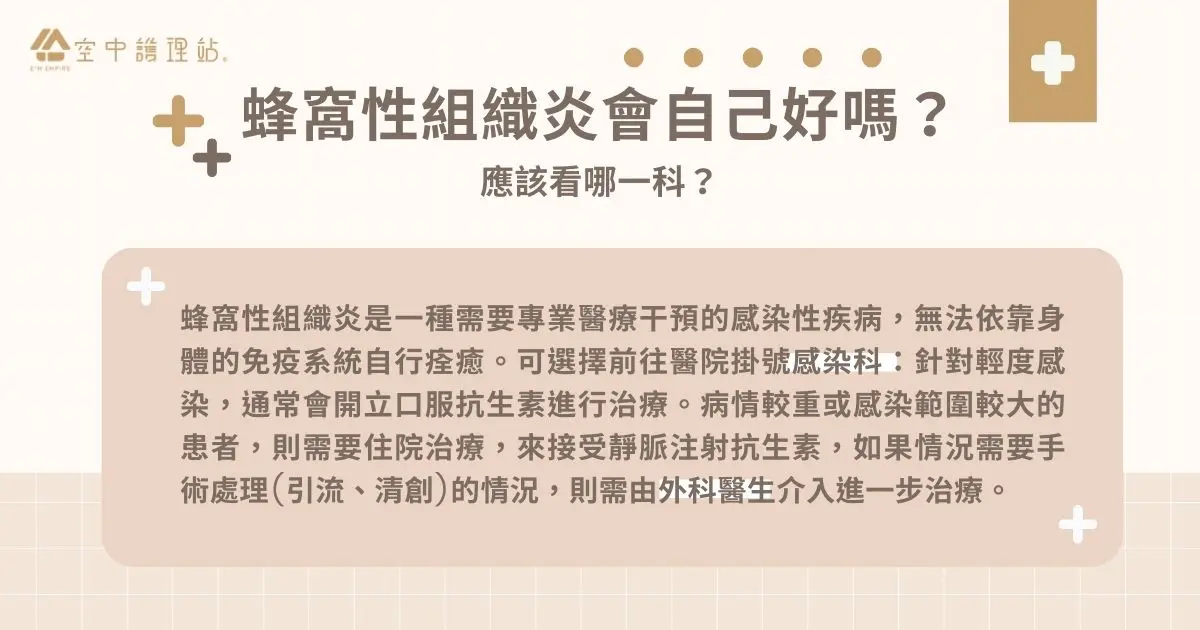 蜂窩性組織炎會自己好嗎？應該看哪一科？